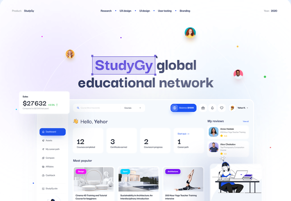 UX design for individual learning education website