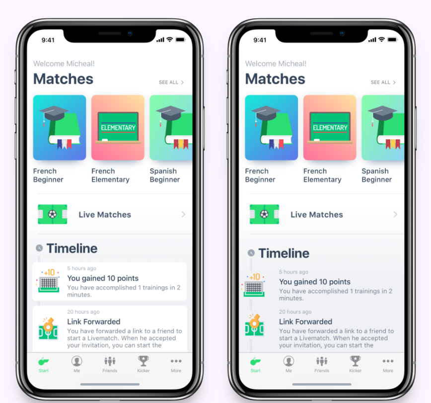 UX design for individual learning matchmaking app