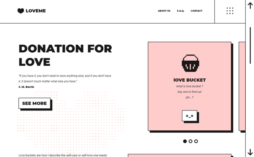 Minimalist retro 90s style web page design