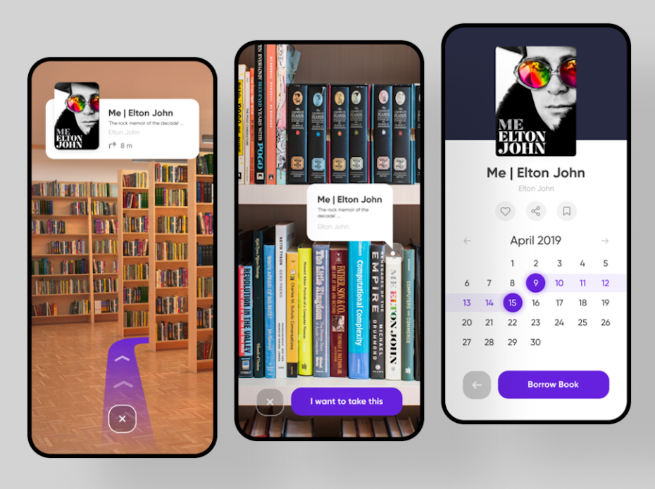 Camera AR app for book reservation