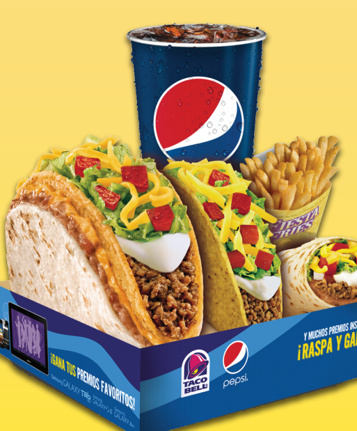 Taco Bell meal box with Pepsi