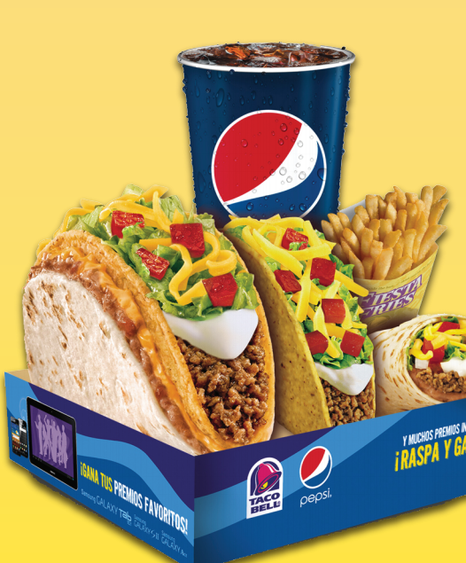 Taco Bell meal box with Pepsi
