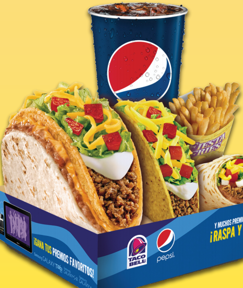 Taco Bell meal box with Pepsi