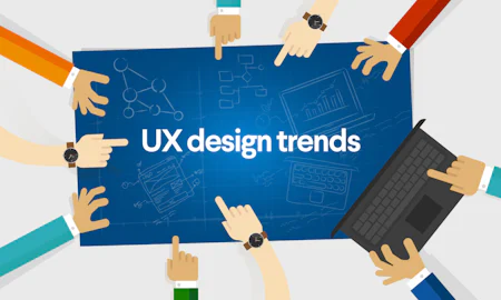 Featured image for the article "8 top UX design trends for 2021"