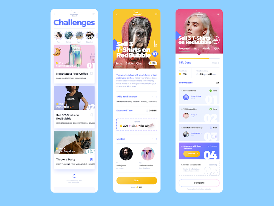 UX design for marketing individual learning app