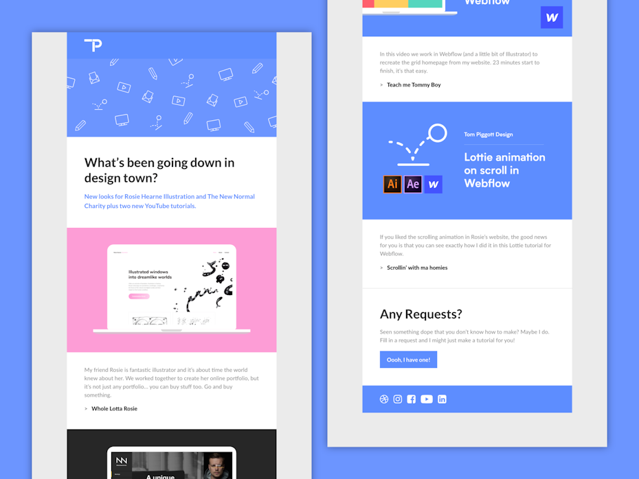 Email design trends 2021 example of centering on the reader