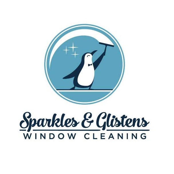 window cleaning logo showing a penguin