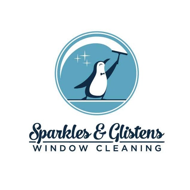 window cleaning logo showing a penguin