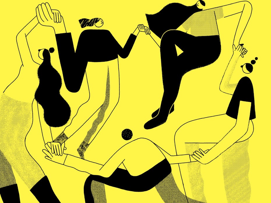 Yellow dancing illustration