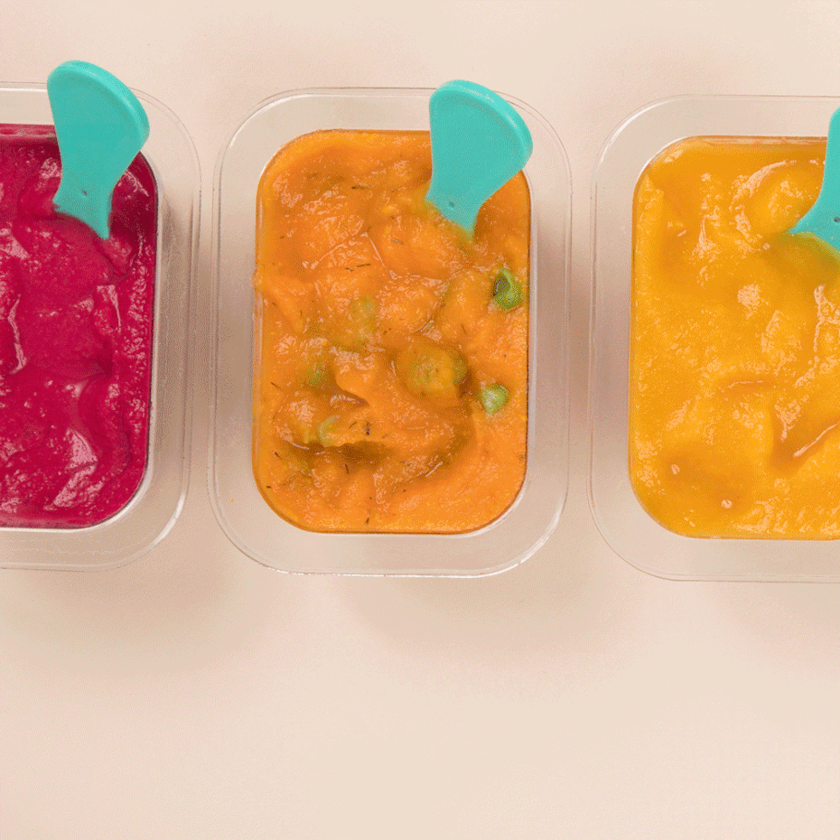 gif of different flavors of baby food