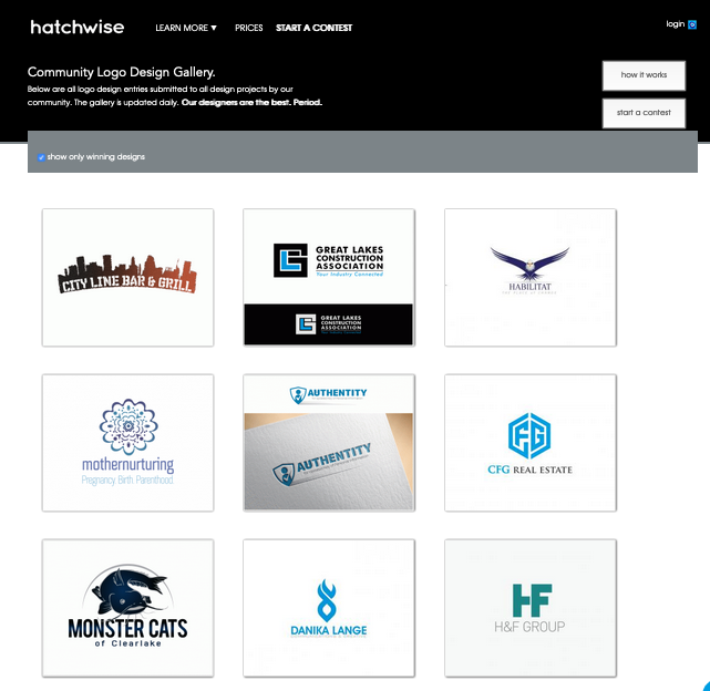 Screenshot from 99designs Discover tool