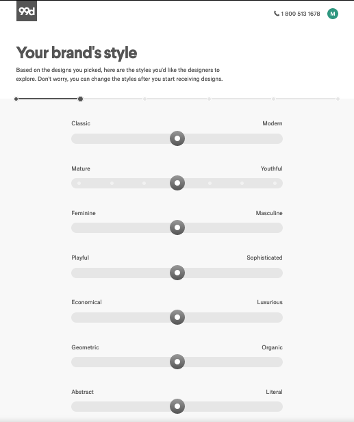 Screenshots from 99designs logo design contest brief.