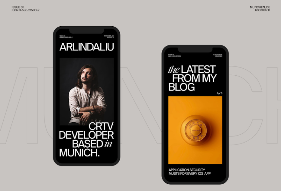 Creative agency’s online portfolio mobile device