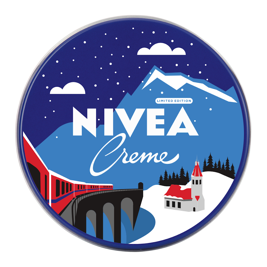 nivea logo design of winter scene and mountain