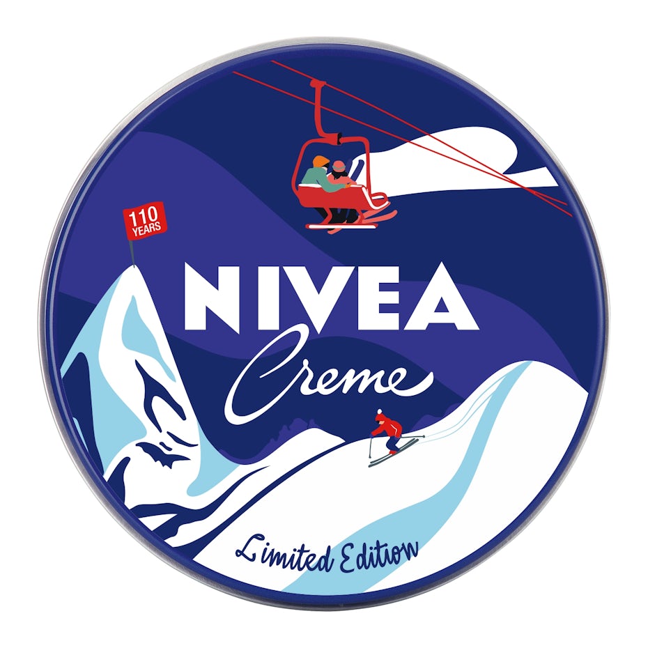 nivea logo design of ski lift illustration