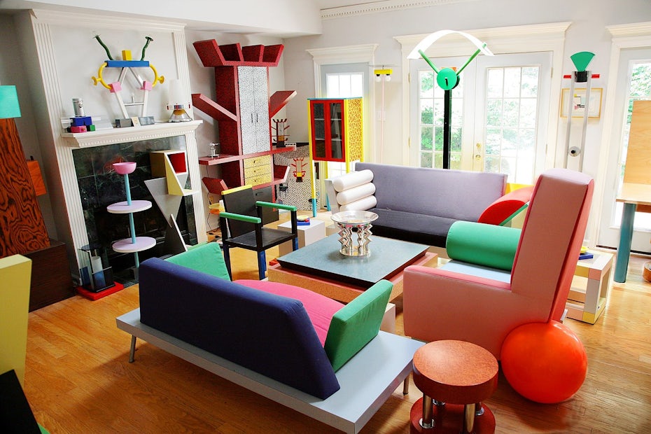Memphis design furniture showroom from the 1980s