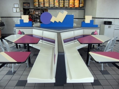 interior shot of a 90s-era Taco Bell