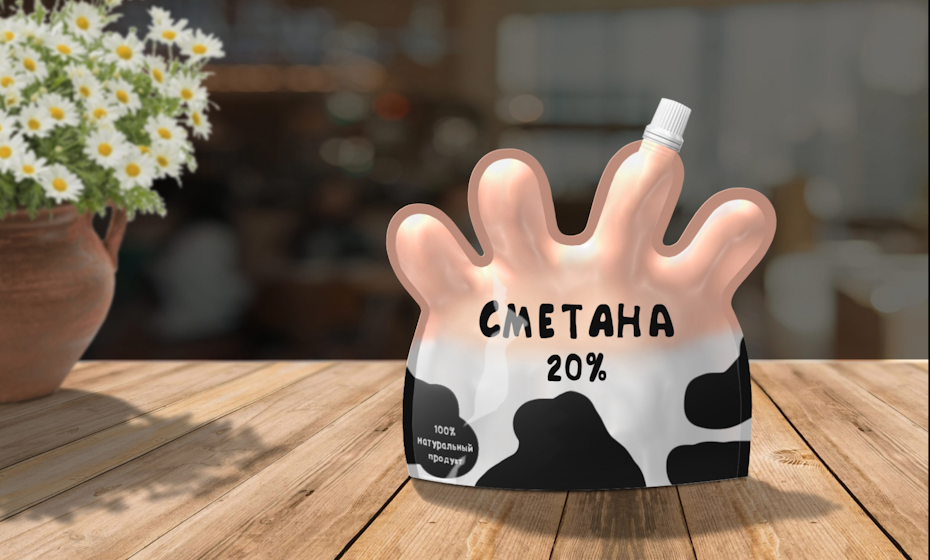 udder shaped unique packaging design for sour cream