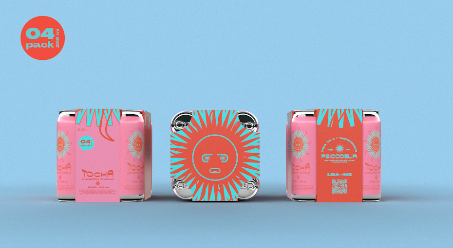 pastel colored packaging featuring sun illustration