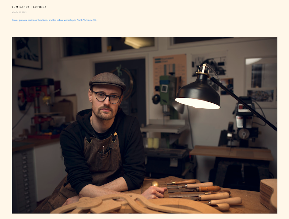 Screenshot of photography website design for Will Bremridge