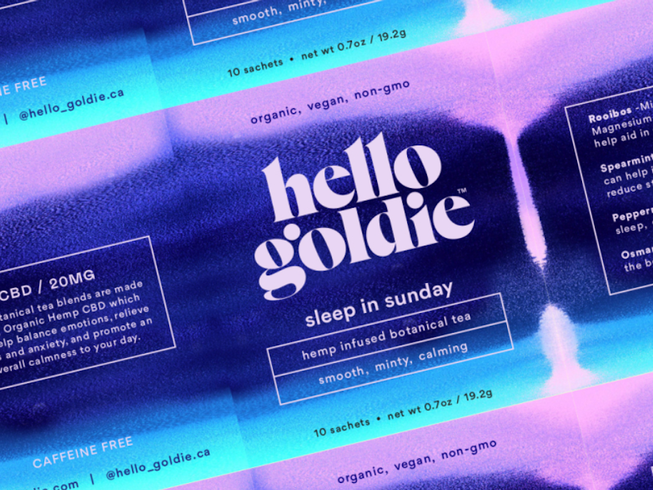 branding for cbd tea with gradient effect