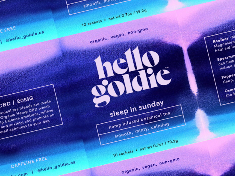 branding for cbd tea with gradient effect