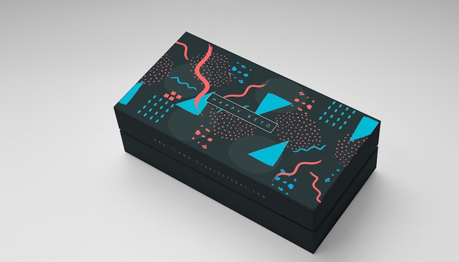Packaging design with Memphis style background