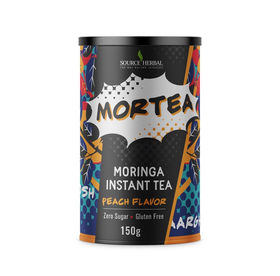 colorful tin with bold imagery and text