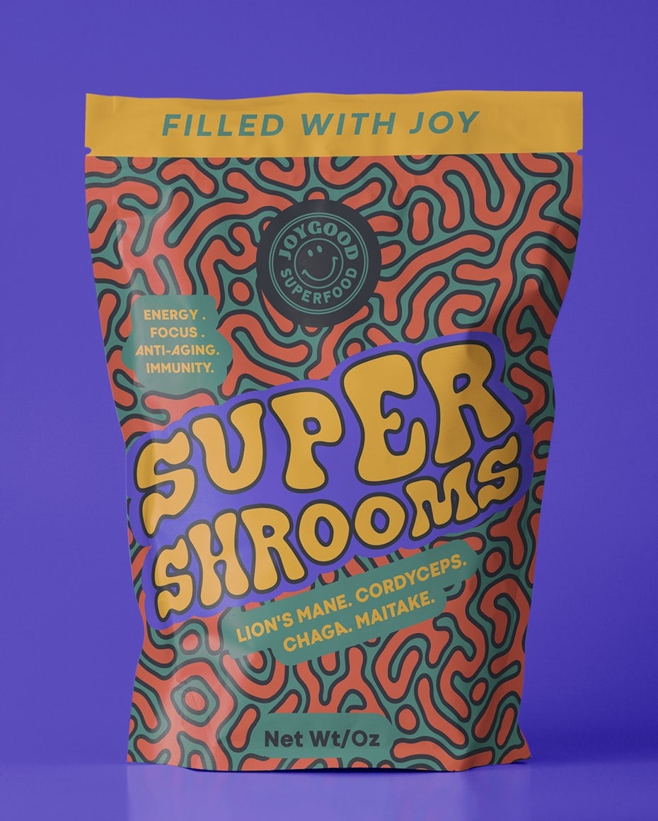 Superfood packaging psychedelic art design