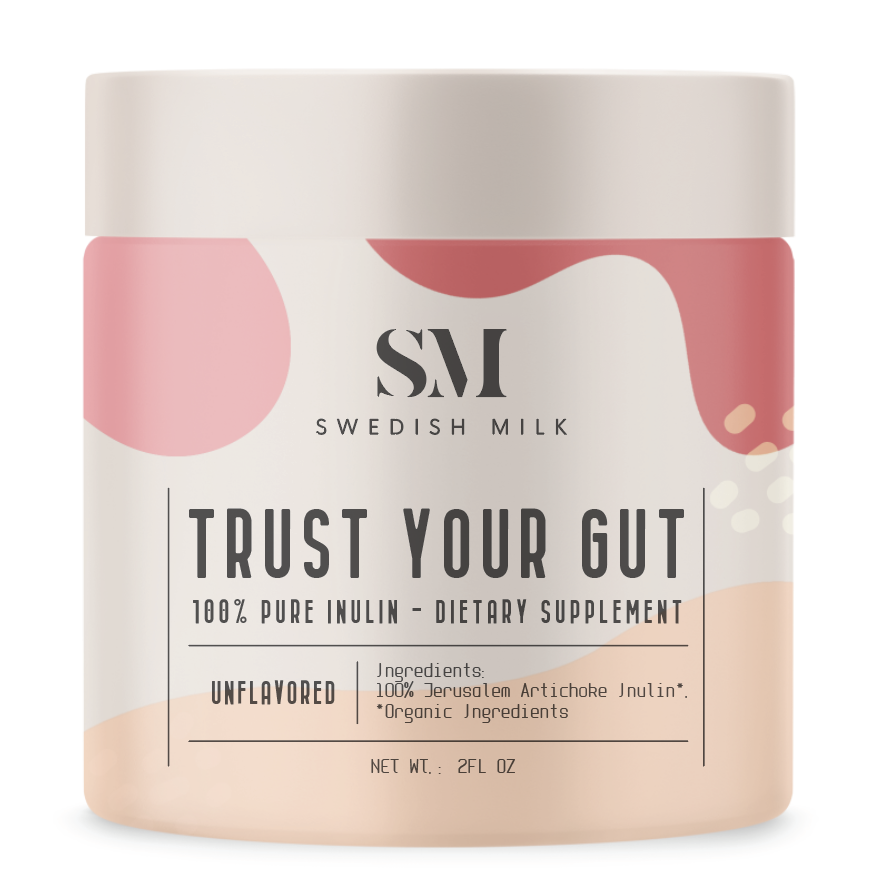 Cosmetic label design with abstract, organic Memphis shapes