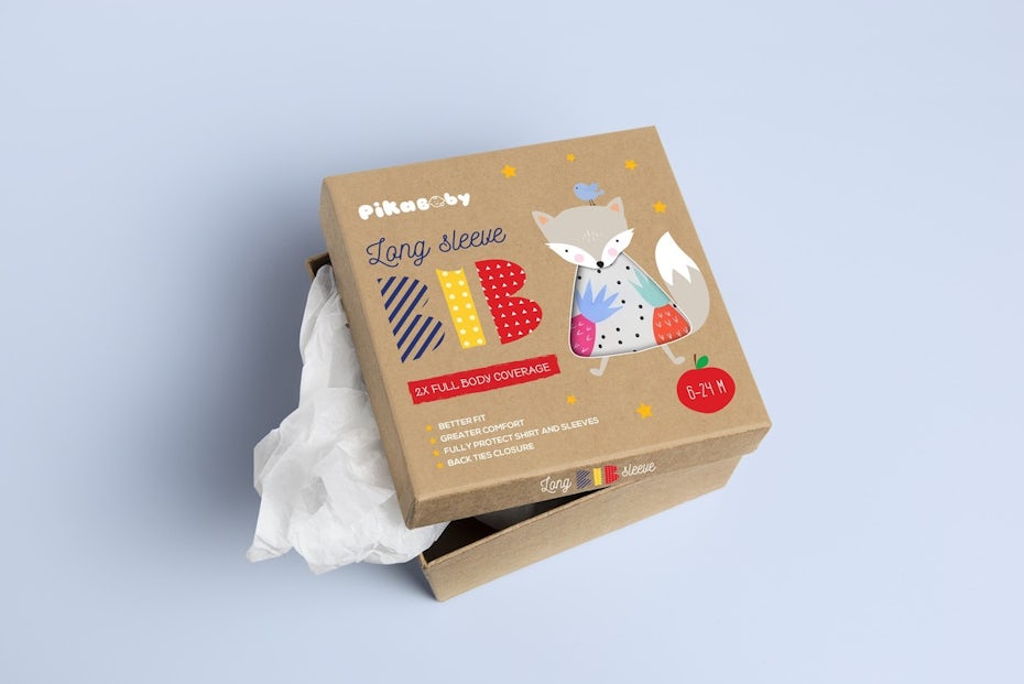 Children’s packaging design with Memphis style lettering