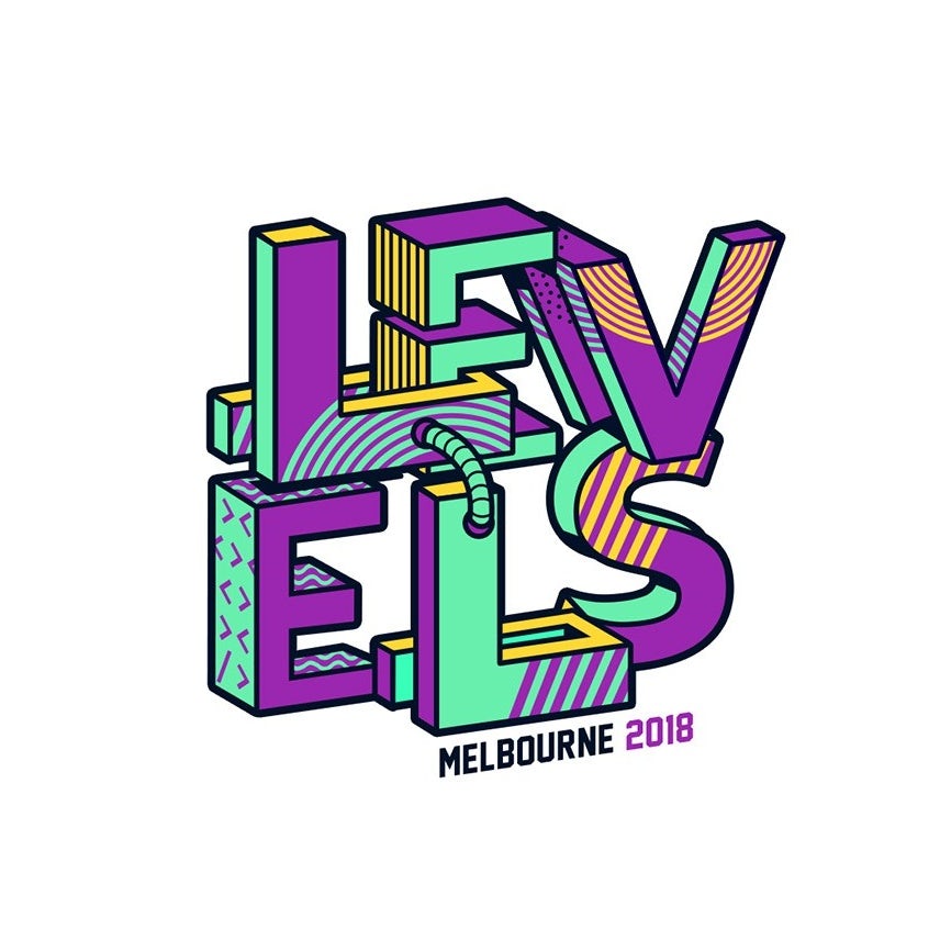 3D lettering design with Memphis graphics