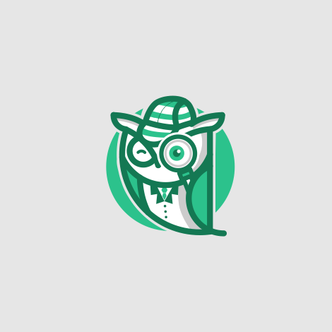 Logo design of an owl detective