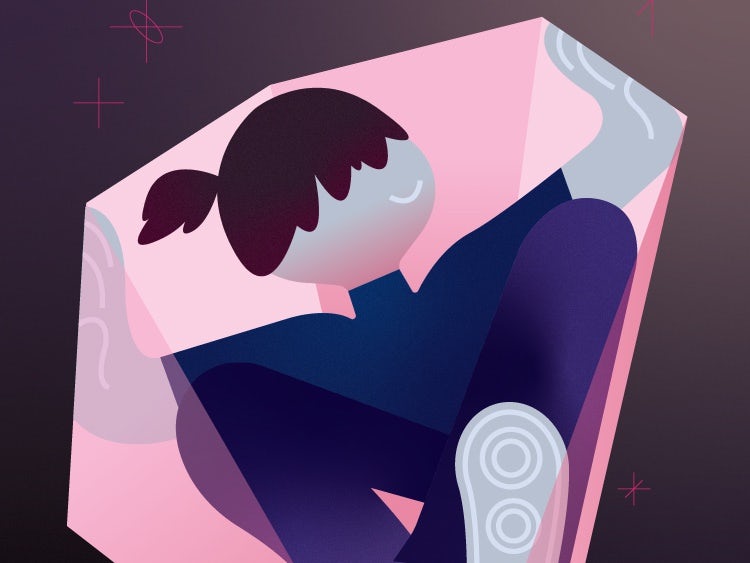 illustration of happy person within their boundaries