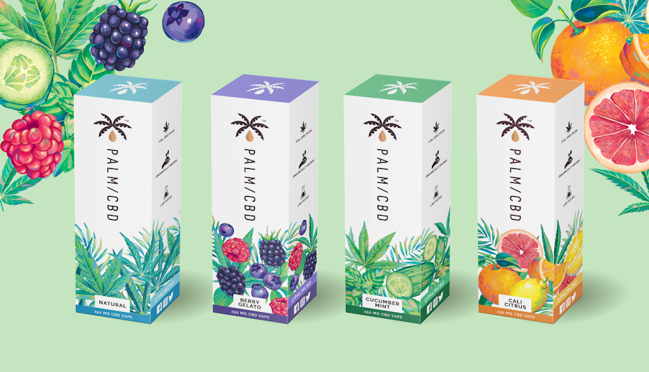 Illustrated product packaging mockup design