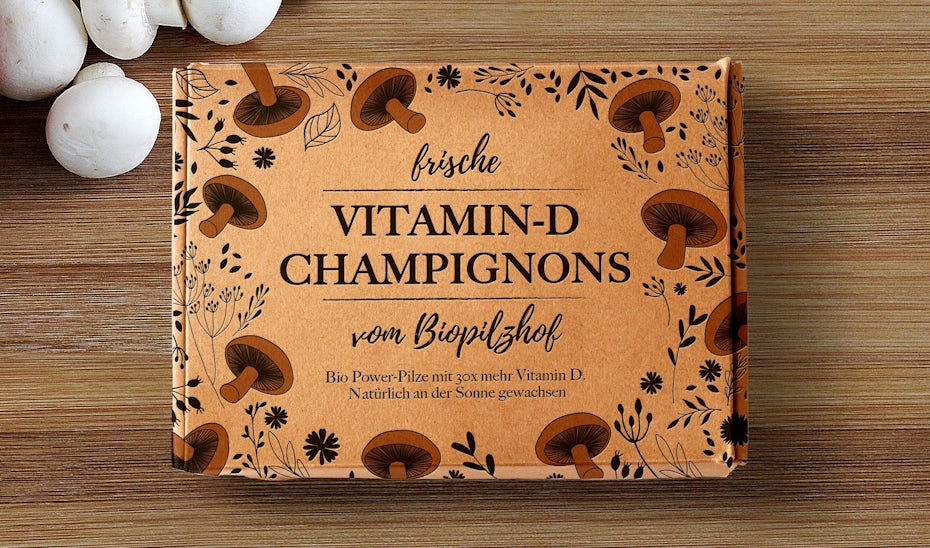 brown paper mushroom packaging design
