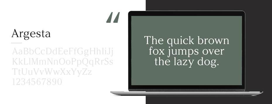 Sample of Argesta font