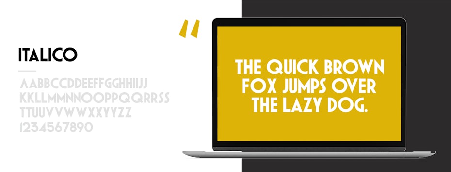 Font sample for Italico