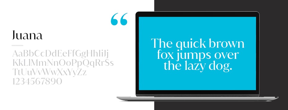 Font sample for Juana