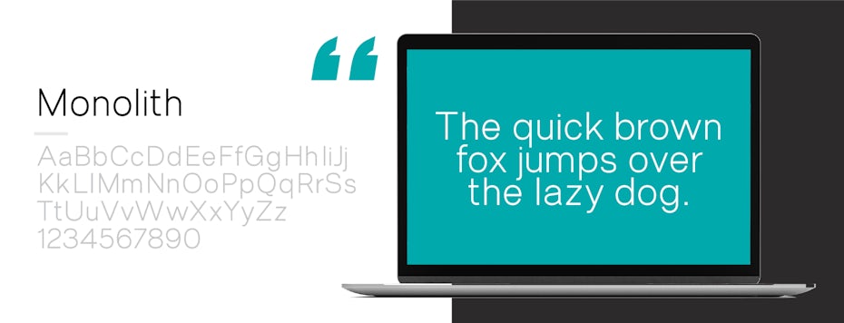 Font sample for Monolith