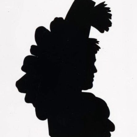 Black and white silhouette of a woman
