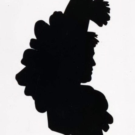 Black and white silhouette of a woman