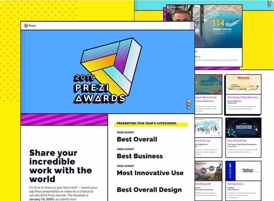 Prezi Awards Landing Page