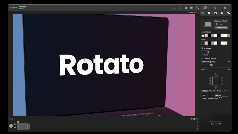 Screenshot of Rotato design mockup plugin home page