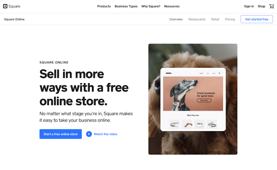 Screenshot instructions on how to set up Square Online store