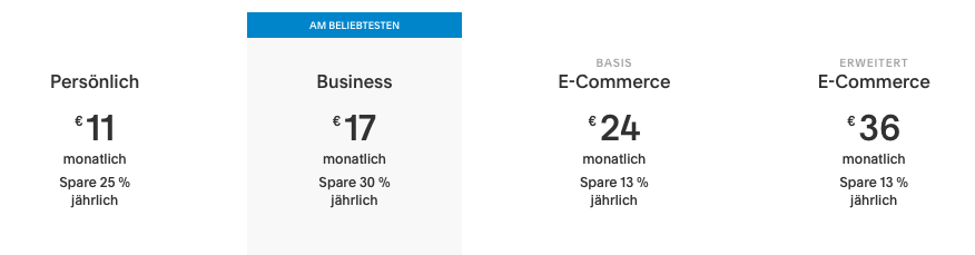 squarespace preis pakete