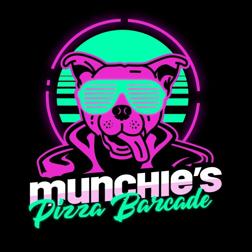 Neon arcade-inspired logo