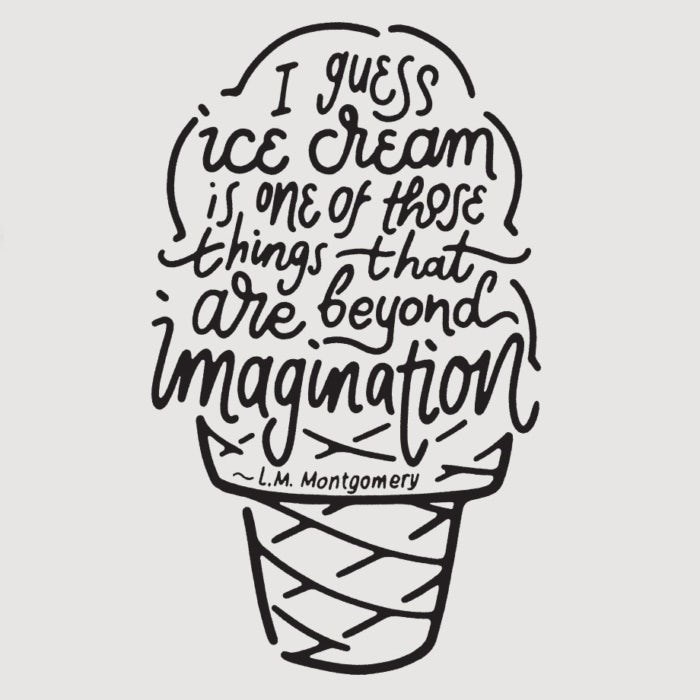 Lettering design in shape of ice cream cone