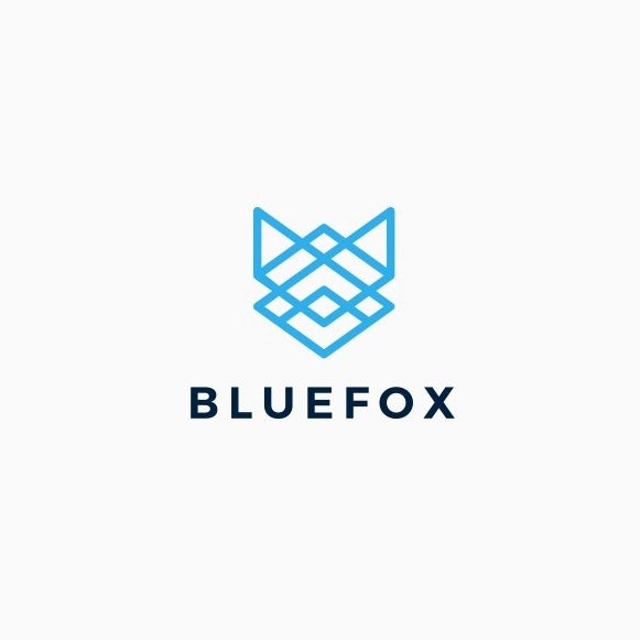 Logo design of a geometric fox head
