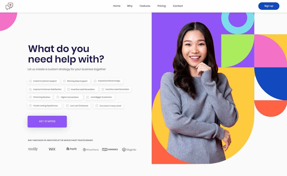 Colorful design for startup
